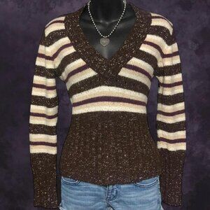 Y2K Brown Sparkly Wool Top